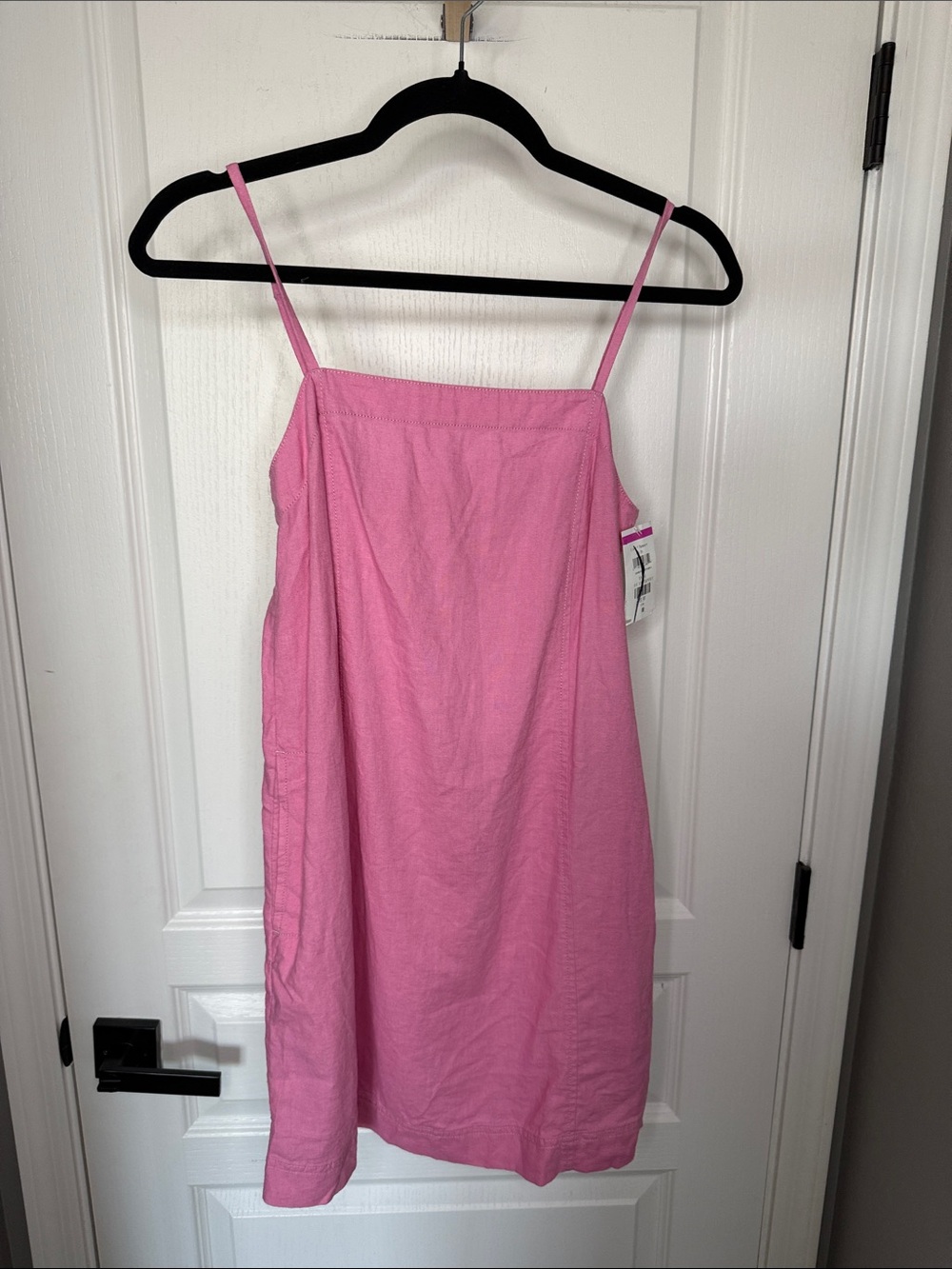 Madewell Linen Blend Pink Spaghetti Strap Mini Dress